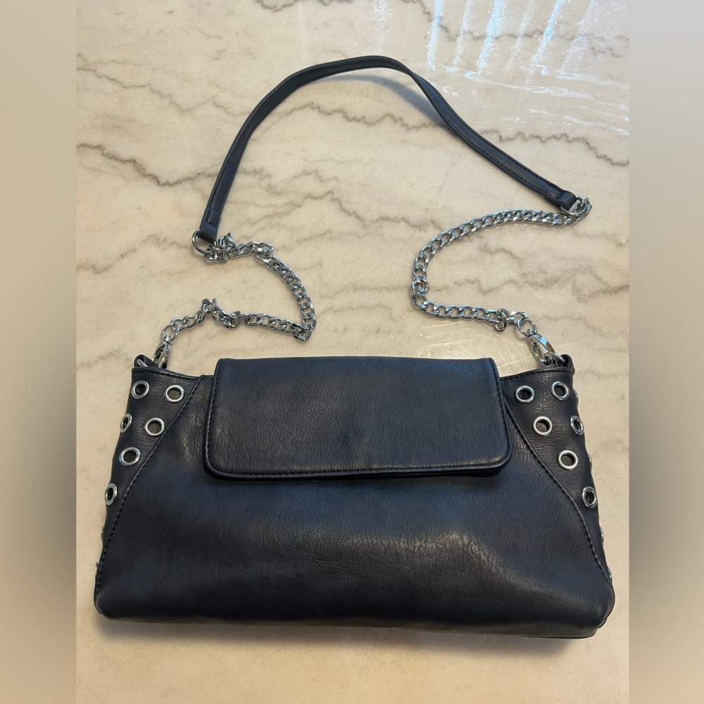 NWOT Charming‎ Charlie Black Shoulder Bag with Silver Chain